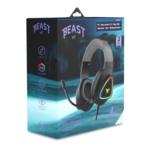 Audífonos Gamer Alámbricos Beast STF Muspell Prime Negro