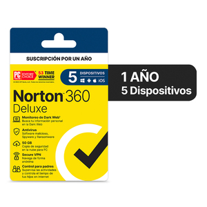 Antivirus Norton 360 Deluxe Licencia 1 año 5 dispositivos Antivirus Norton 360 Deluxe Licencia 1 año 5 dispositivos