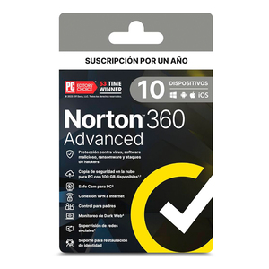 Antivirus Norton 360 Advanced Licencia 1 año 10 dispositivos PC/macOS/iOS y Android Antivirus Norton 360 Advanced Licencia 1 año 10 dispositivos PC/macOS/iOS y Android