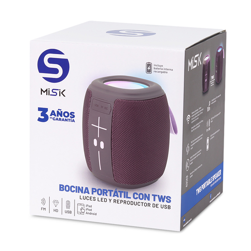 Bocina Bluetooth Misik MS227M Morado