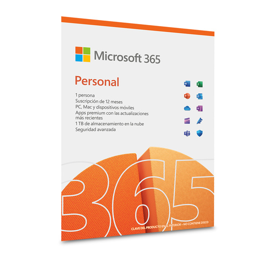 Microsoft Office 365 Personal Licencia 1 año 1 usuarios PC Mac Móviles