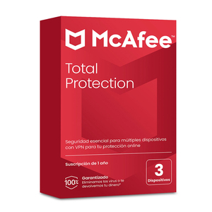 Antivirus McAfee Total Protección Licencia 1 año 3 Dispositivos Antivirus McAfee Total Protección Licencia 1 año 3 Dispositivos