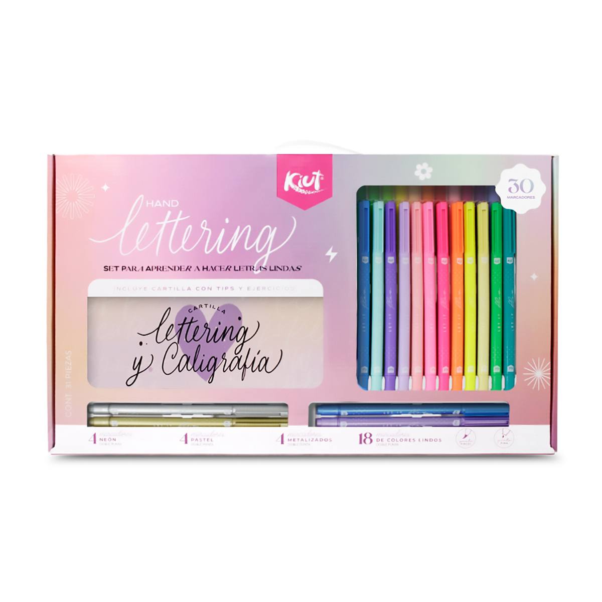 Kit para Lettering y Caligrafía Kiut 31 piezas | Office Depot Mexico