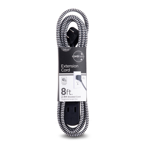 Extensión Cordinate 2.4  m Trenzado 3 contactos Negro Extensión Cordinate 2.4  m Trenzado 3 contactos Negro