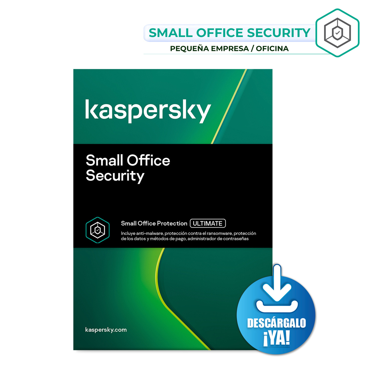 Antivirus Kaspersky Small Office Security Descargable / Licencia 1 año / 7 PC / 7 dispositivos móviles / 1 servidor de archivos