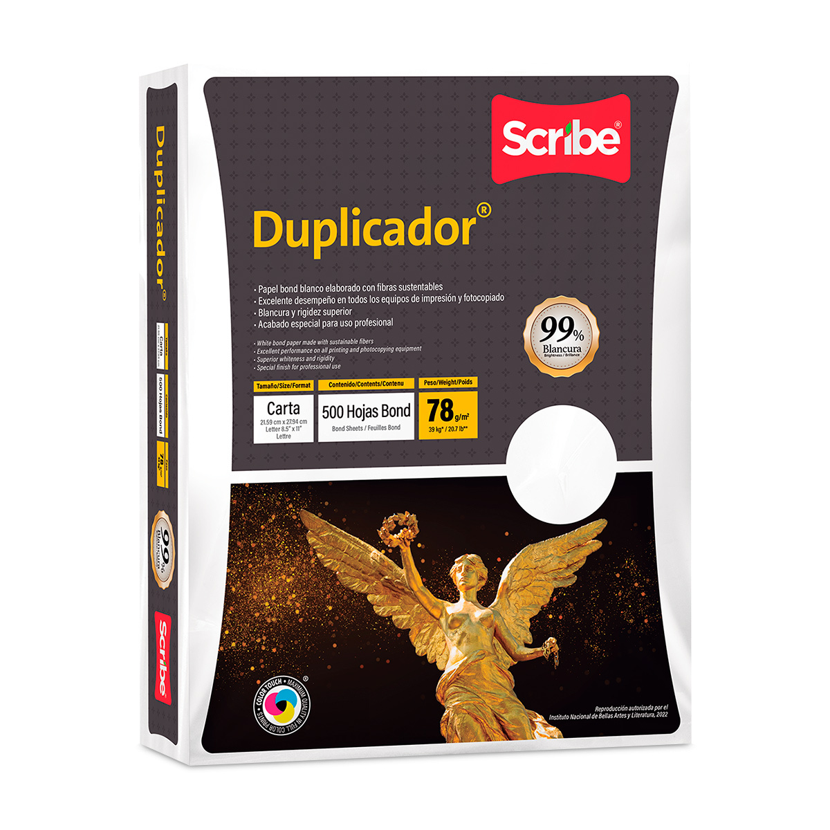 Papel Bond Carta Duplicador Scribe / Paquete 500 hojas blancas