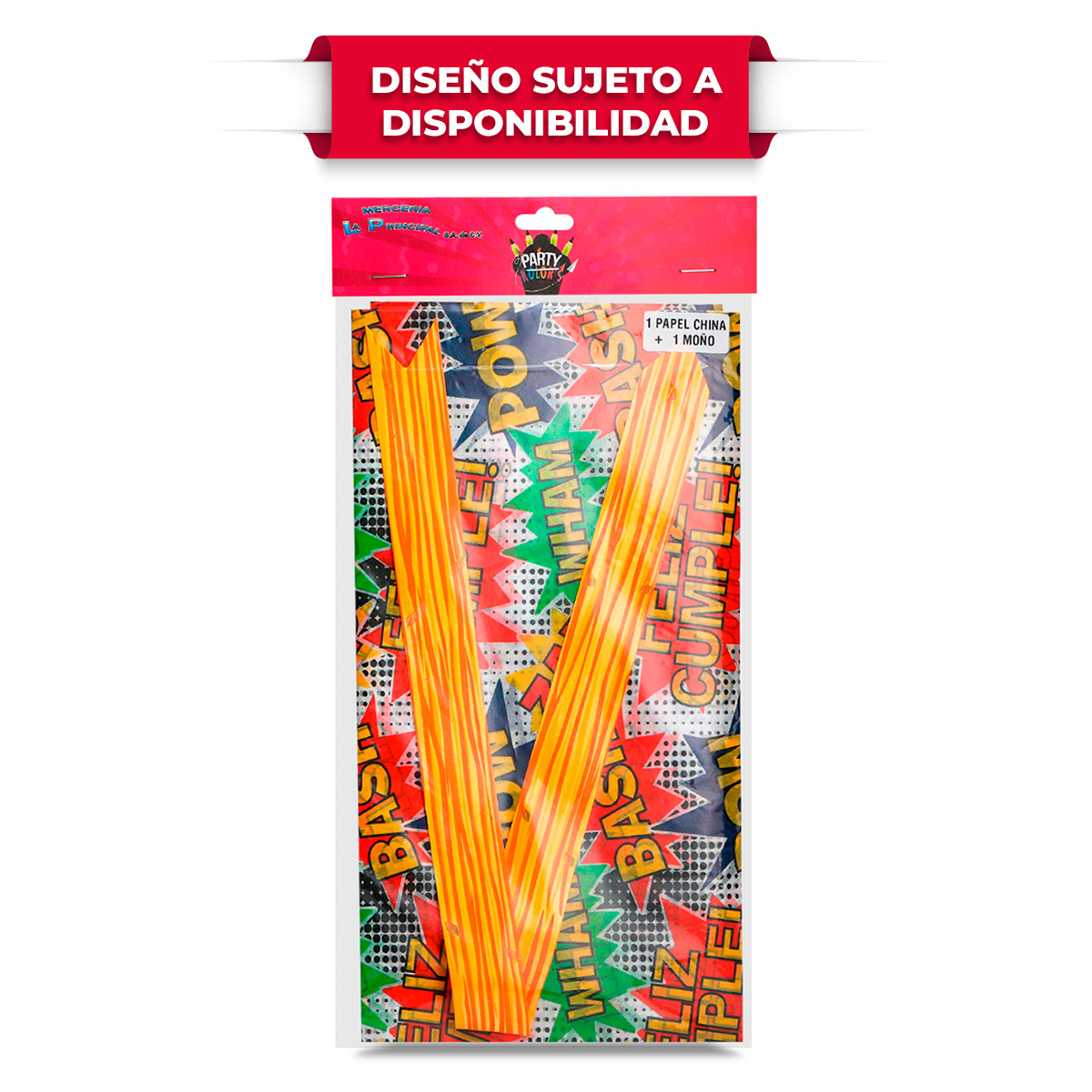 Kit de Papel China Party Color / 2 piezas / Decorado / Moño / Diseños sujetos a disponibilidad