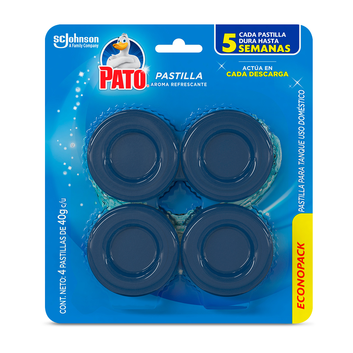 Pastilla para Baño Pato Aroma Refrescante 4 piezas