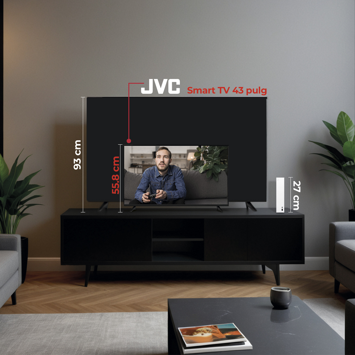 Pantalla Smart TV JVC 43 pulgadas Full HD LED Roku Frameless SI43FRF ...