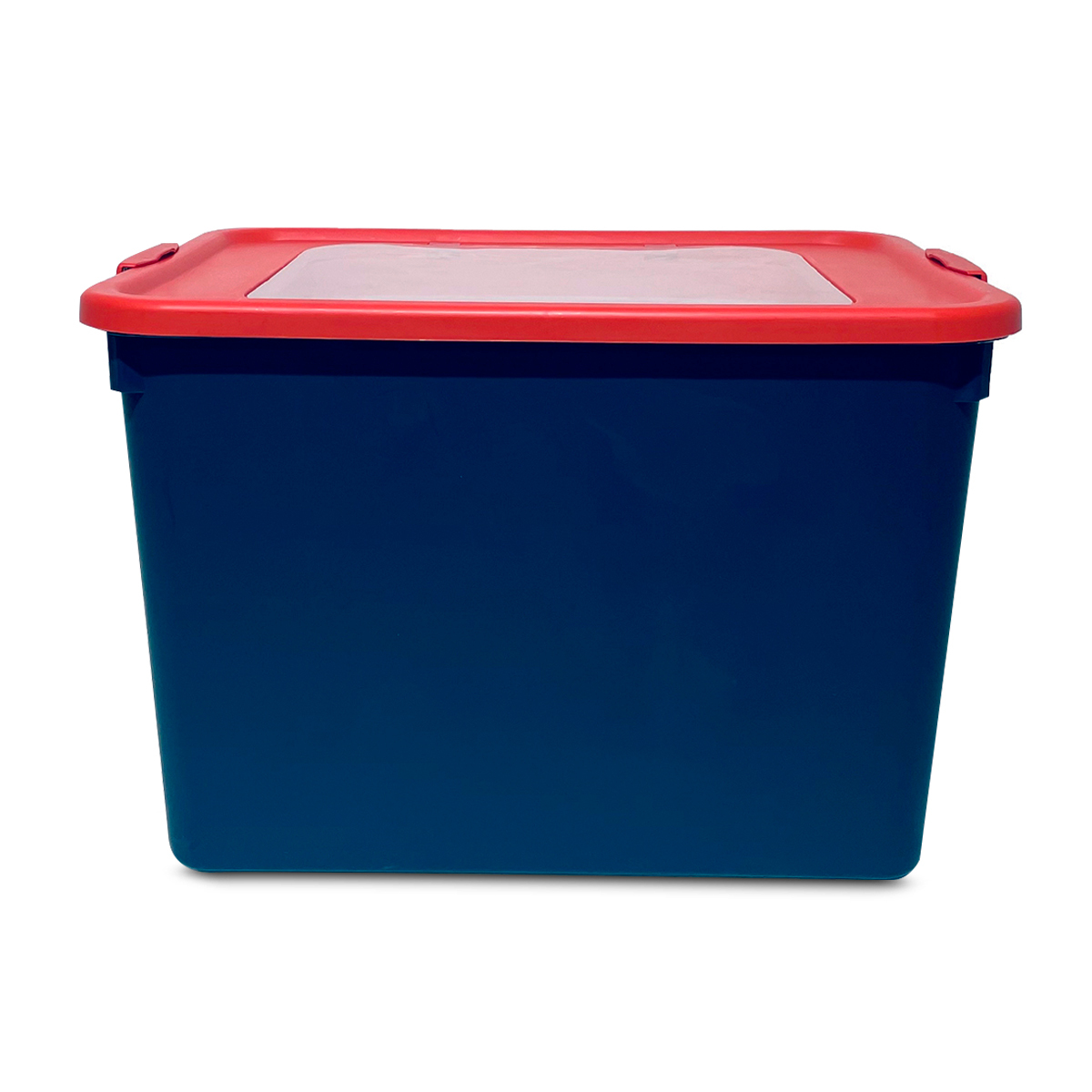 Caja de Plástico con Tapa Office Depot 20 L Azul con Rojo