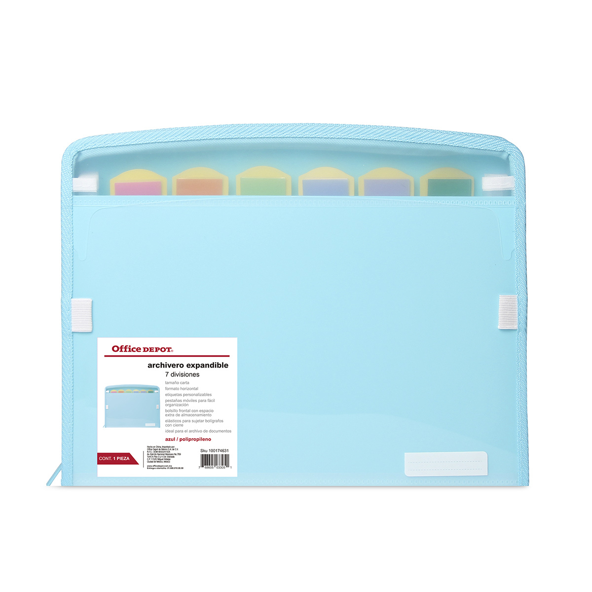 Archivero Expandible Carta Office Depot Azul