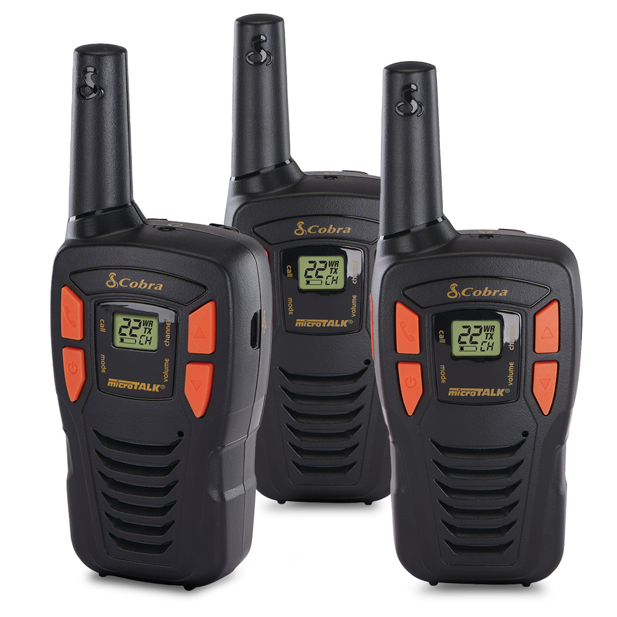 Walkie Talkies Cobra ACXT 1453 16 millas 22 canales Negro 3 piezas