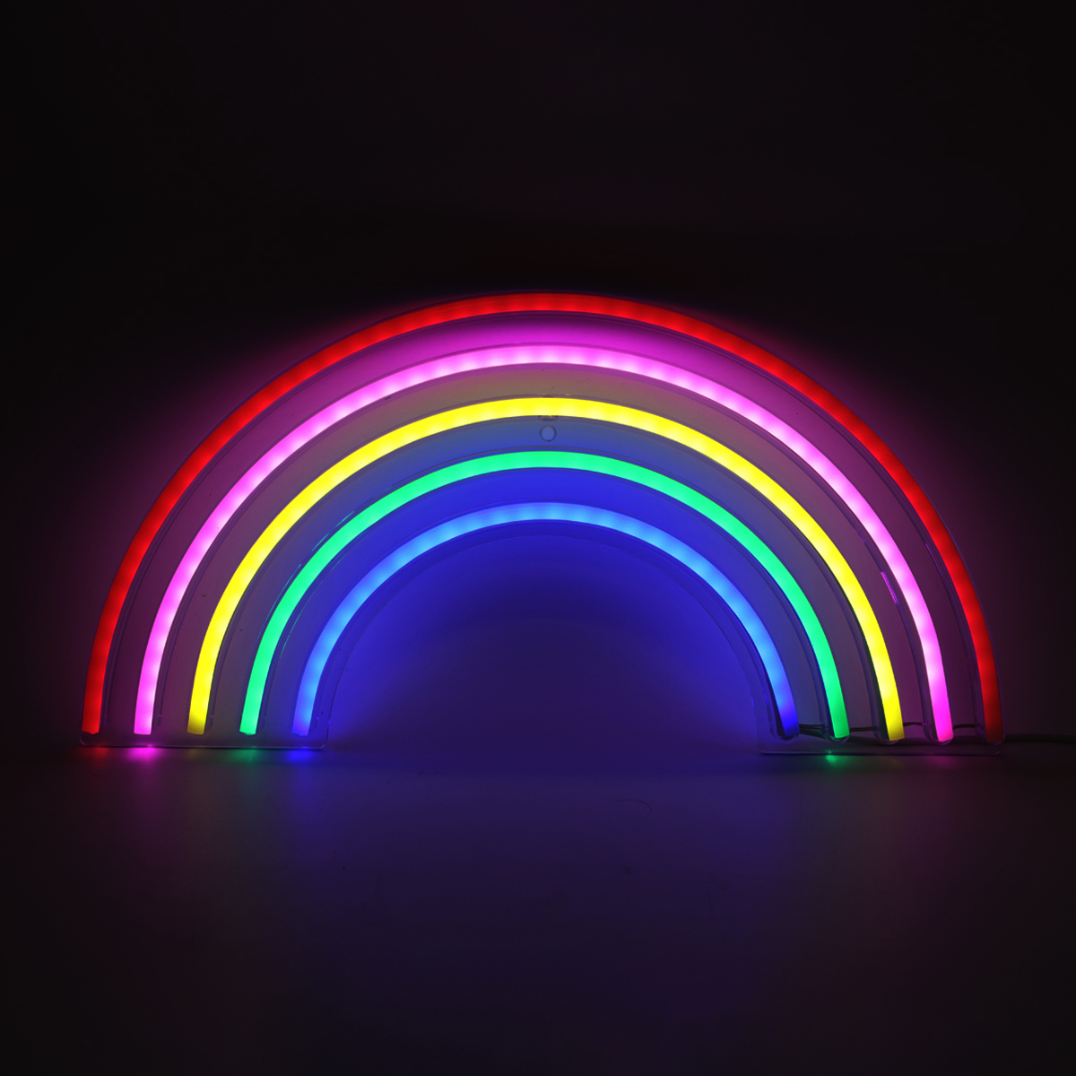 Letrero de Luz Neón Fragments Arcoíris USB Blanco