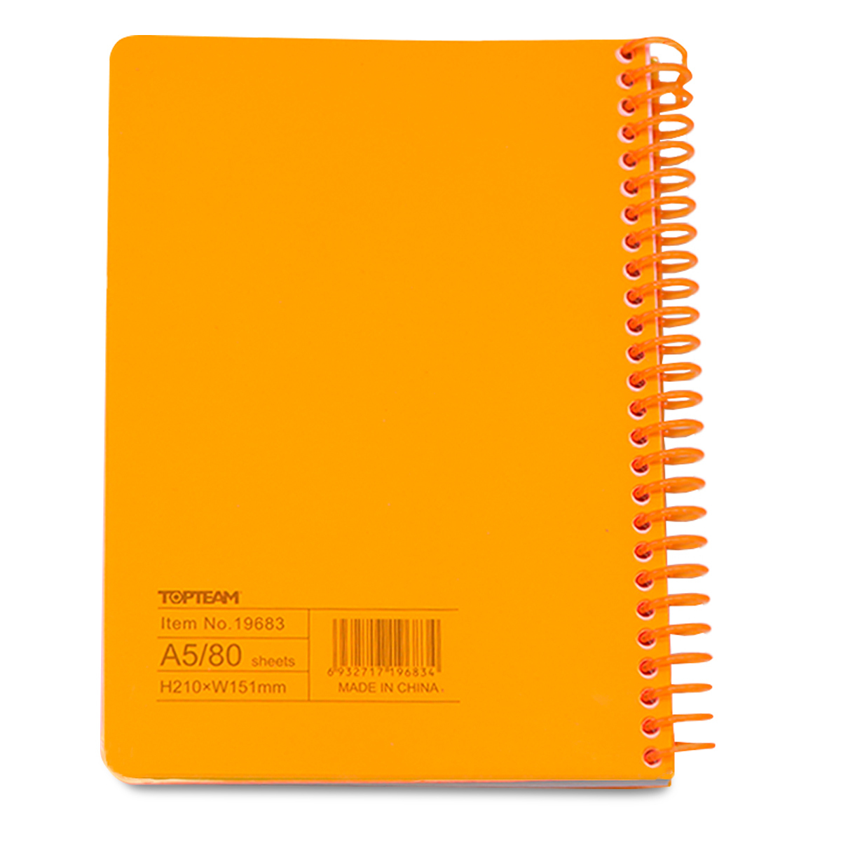 Cuaderno A5 Top Team Naranja Neón Raya 80 hojas | Office Depot Mexico