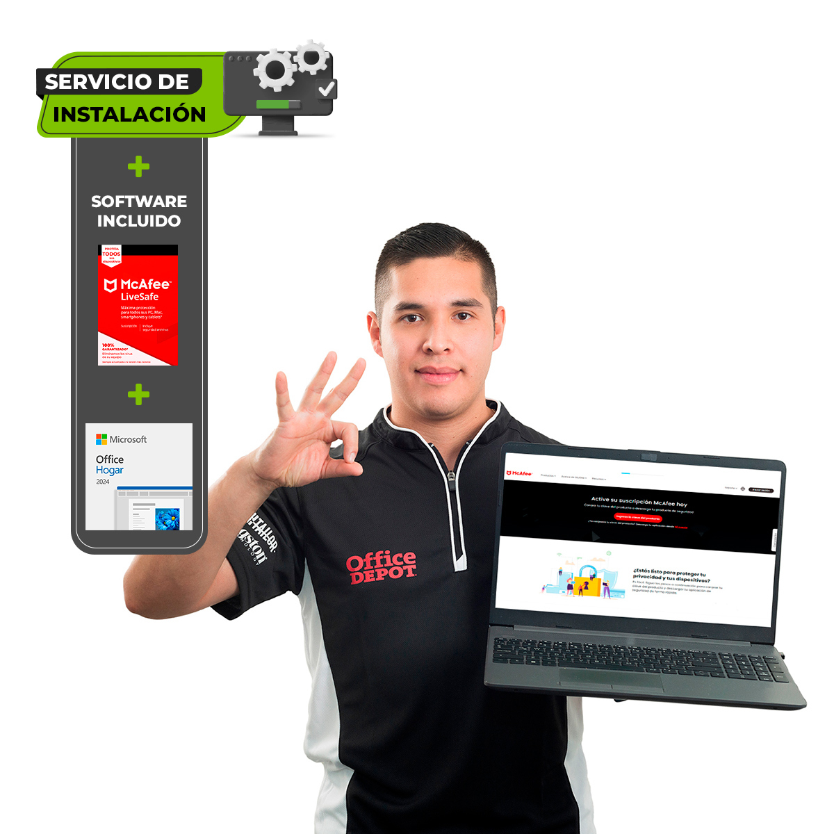 Bundle Instalación Profesional de Microsoft Office Hogar 2024 y McAfee LiveSafe