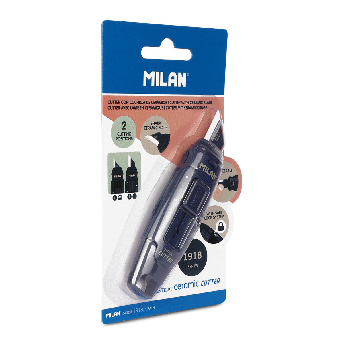 Cutter con Hoja de Cerámica Milán Azul 13 mm | Office Depot Mexico