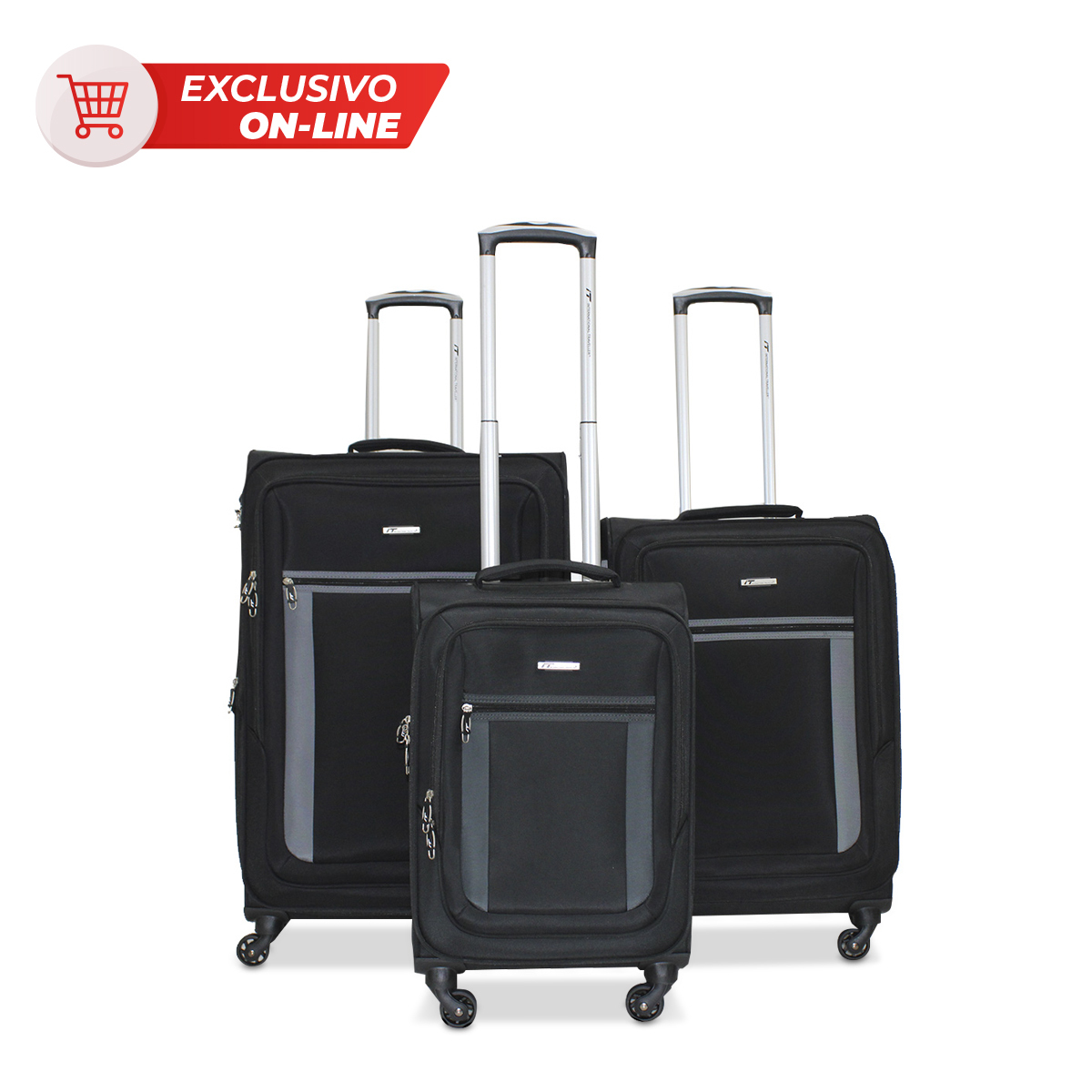 Set 3 Maletas de Viaje con Ruedas International Traveller Montego Negro