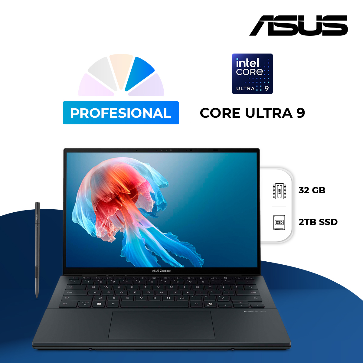Laptop 2 en 1 Asus Zenbook Duo Intel Core Ultra 9 32GB RAM 2TB SSD 14 pulgadas