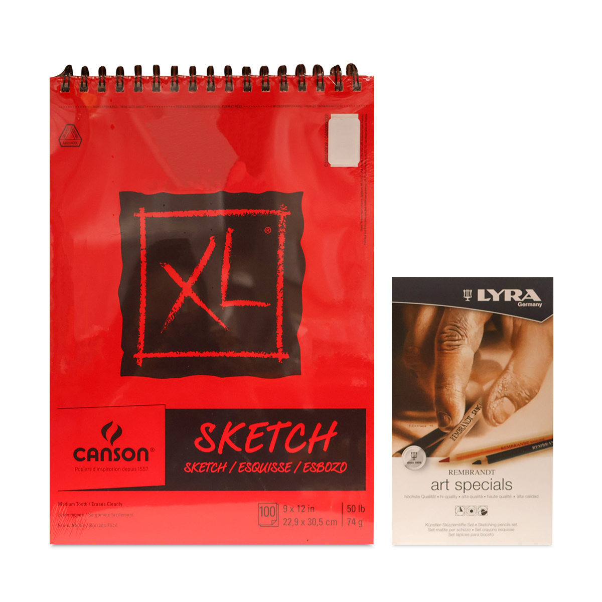 Cuaderno de Dibujo XL Sketch con Estuche de Lápices Lyra Canson