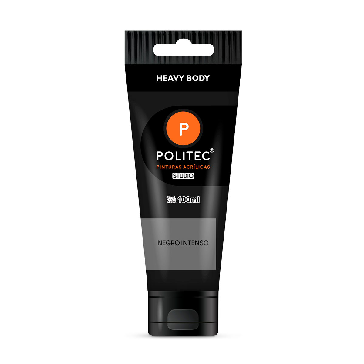 Pintura Acrílica Politec Studio Heavy Body Negro 100 ml