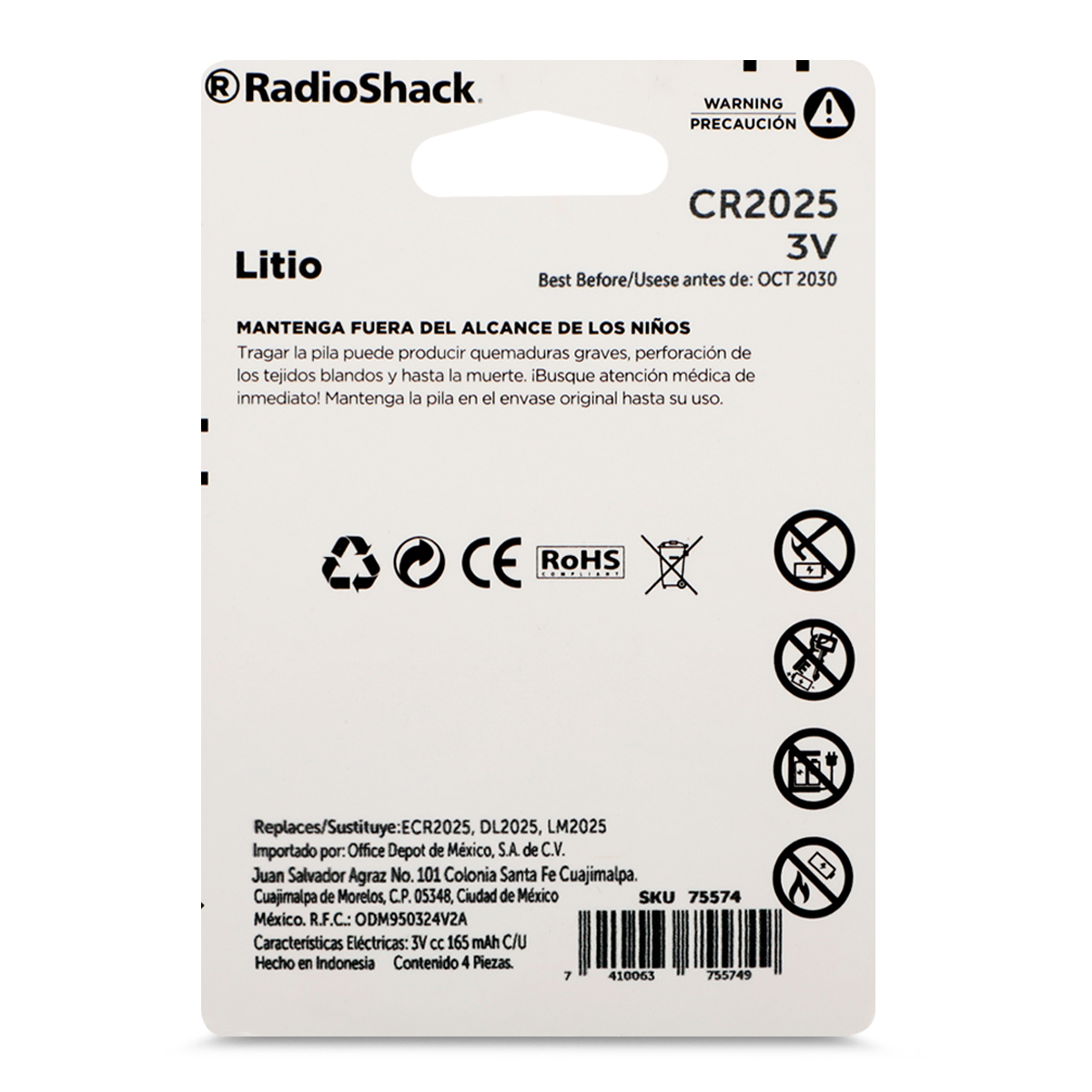 Pack De 6 Pilas De Botón CR2025 3V De Litio - Alta Calidad, Para Relojes, Mandos, Calculadoras, Blister, Marca REY