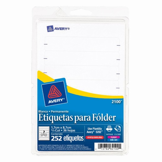 ETIQUETAS PARA ARCHIVO AVERY (BLANCO, 203 PZS.) | Office Depot Mexico