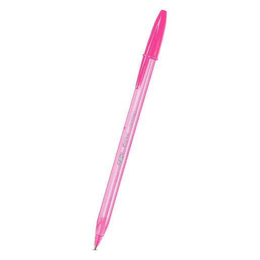 Plumas Bic Cristal Fashion / Punto grueso / Tinta verde azul morada rosa / 4 piezas
