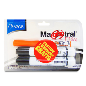 Marcador para Pizarrón Blanco Azor Magistral Clásico Negro 2 Piezas Marcador para Pizarrón Blanco Azor Magistral Clásico Negro 2 Piezas