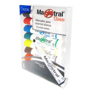 Marcador para Pizarrón Blanco Azor Magistral Clásico 8 piezas Marcador para Pizarrón Blanco Azor Magistral Clásico 8 piezas
