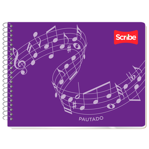 Cuaderno Forma Italiana para Música Pautado Scribe W1108 Espiral 50 hojas
