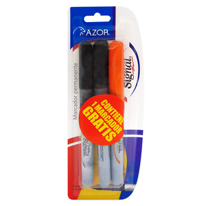 Marcador Permanente Azor Signal Negro 2 piezas Marcador Permanente Azor Signal Negro 2 piezas