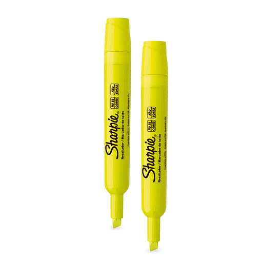 Marcatextos Sharpie Punta Cincel Amarillo 2 piezas