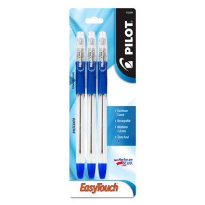 Plumas Pilot Pen EasyTouch / Punto mediano / Tinta azul / 3 piezas