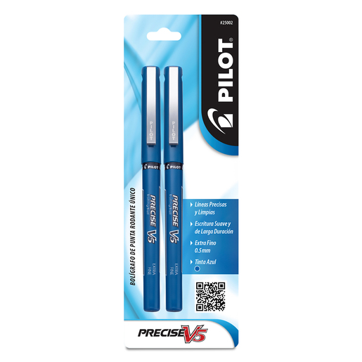 Plumas Pilot Pen Precise V5 Roller Ball / Punto extra fino / Tinta Azul / 2 piezas