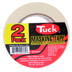 Masking Tape Tuck 110 Blanco 18 mm x 50 m 2 piezas Masking Tape Tuck 110 Blanco 18 mm x 50 m 2 piezas