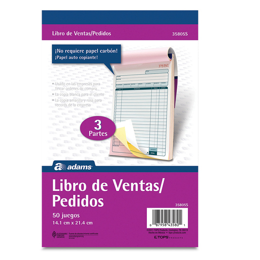 LIBRO DE VENTAS/PEDIDOS ADAMS INTERCARBON (1 PZA.)