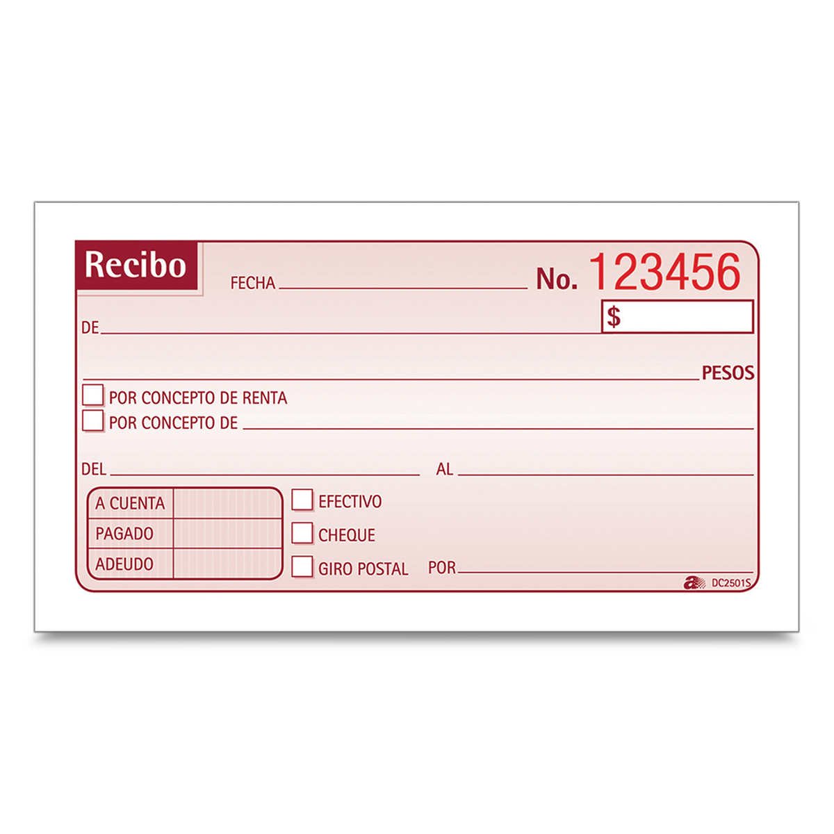 Recibo De Pago Formato RECIBO DE DINERO ADAMS AUTOCOPIANTE (1 PZA.) | Office Depot Mexico