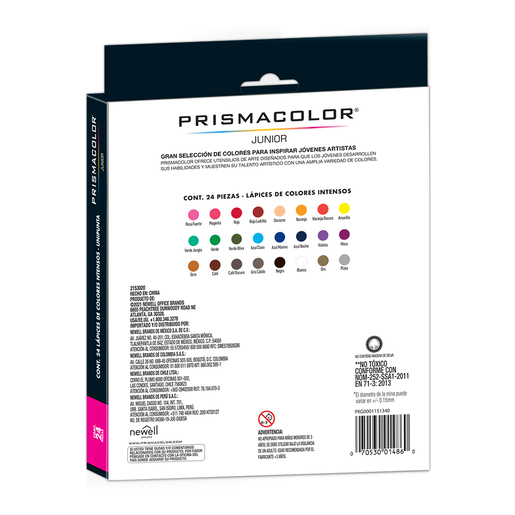 Lápices de Colores Redondos Prismacolor Junior Intensos 4.0 mm / 24 piezas