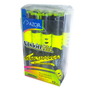 Marcatextos Azor Visión Plus Punta Cincel Amarillo 12 piezas Marcatextos Azor Visión Plus Punta Cincel Amarillo 12 piezas
