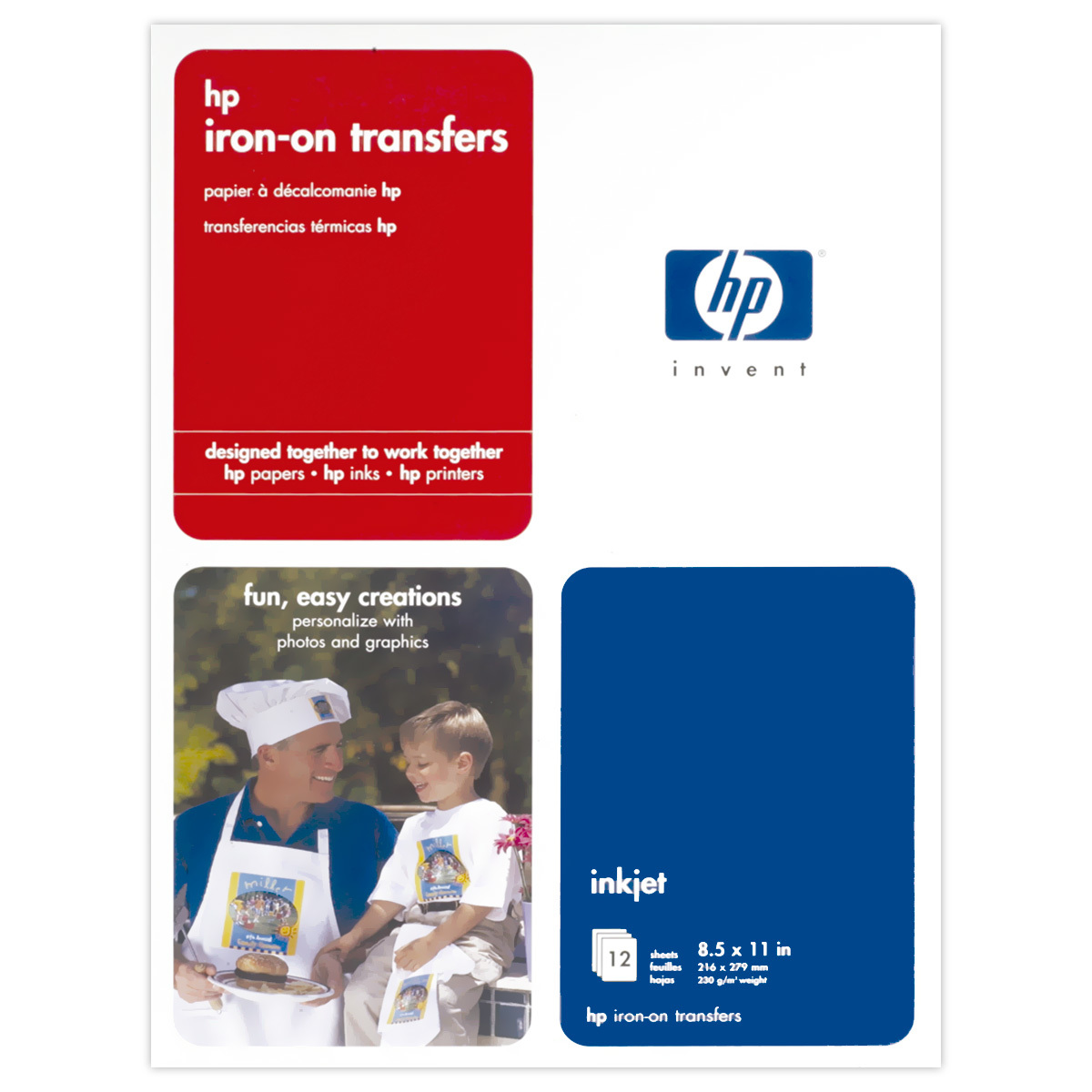 Papel de Transferencia Térmica Hp Iron on Transfer / 12 hojas / Carta