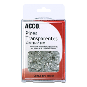 CHINCHETAS ACCO CLEAR (100 PZS., TRANSPARENTE) CHINCHETAS ACCO CLEAR (100 PZS., TRANSPARENTE)