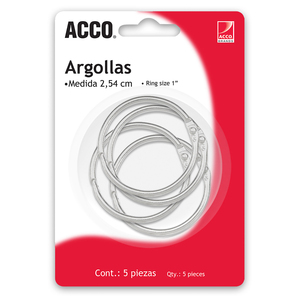 ARILLOS METALICOS ACCO (1 PULG., 5 PZAS.) ARILLOS METALICOS ACCO (1 PULG., 5 PZAS.)