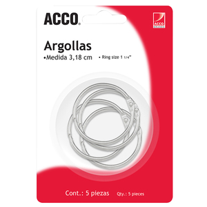 AARILLOS METALICOS ACCO (1.25 PULG., 5 PZAS.) AARILLOS METALICOS ACCO (1.25 PULG., 5 PZAS.)