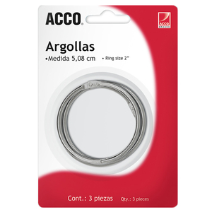 ARILLOS METALICOS ACCO (2 PULG., 3 PZAS.) ARILLOS METALICOS ACCO (2 PULG., 3 PZAS.)