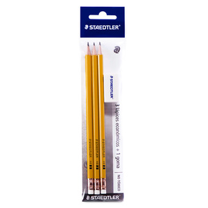 STAEDTLER Essentials HB #2 - Lápices de grafito de madera amarilla, con  borrador rosa sin látex, paquete de 8, 13251PB8A6