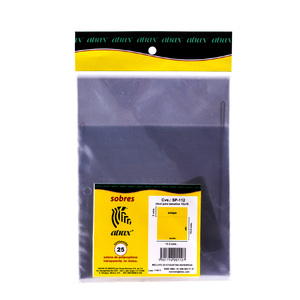 SOBRE DE PLASTICO ATRAX (TRANSPARENTE, 25 PZS.) SOBRE DE PLASTICO ATRAX (TRANSPARENTE, 25 PZS.)