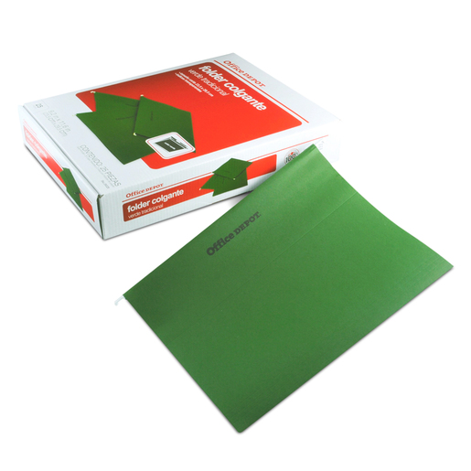 Folders Carta Colgantes Office Depot / Verde / 25 piezas 