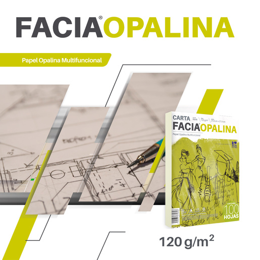 Papel Opalina Copamex Facia Premium Multifuncional / 100 hojas / Carta / Marfil / 120 gr