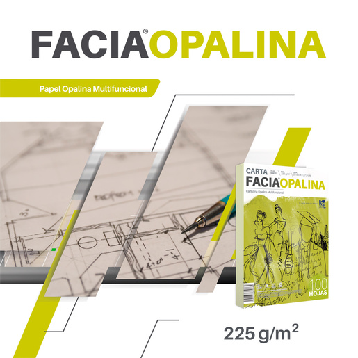 Cartulina Opalina Copamex Facia Premium Multifuncional / 100 hojas / Carta / Marfil / 225 gr