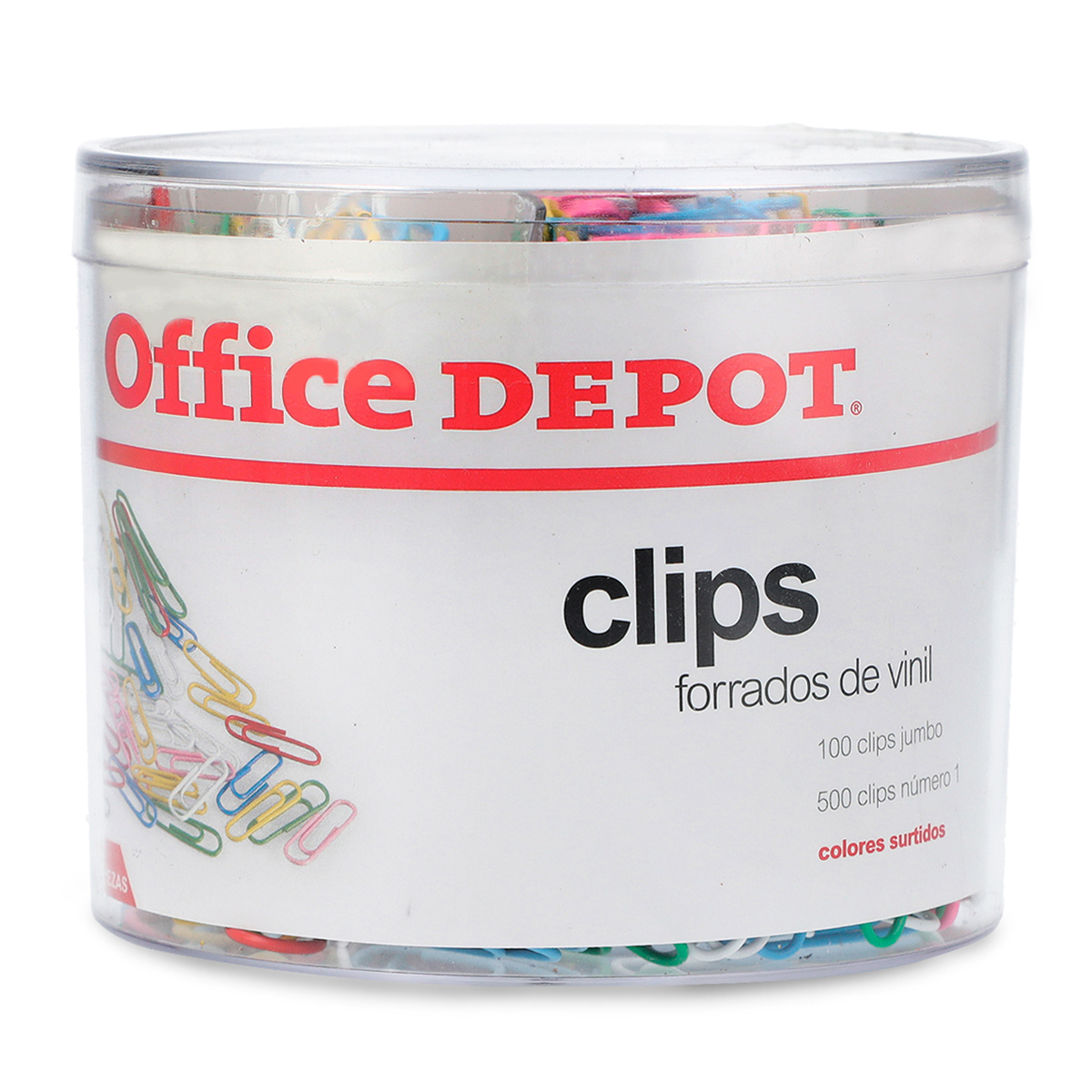 Clips Estándar Office Depot Rosa y Gris 120 piezas